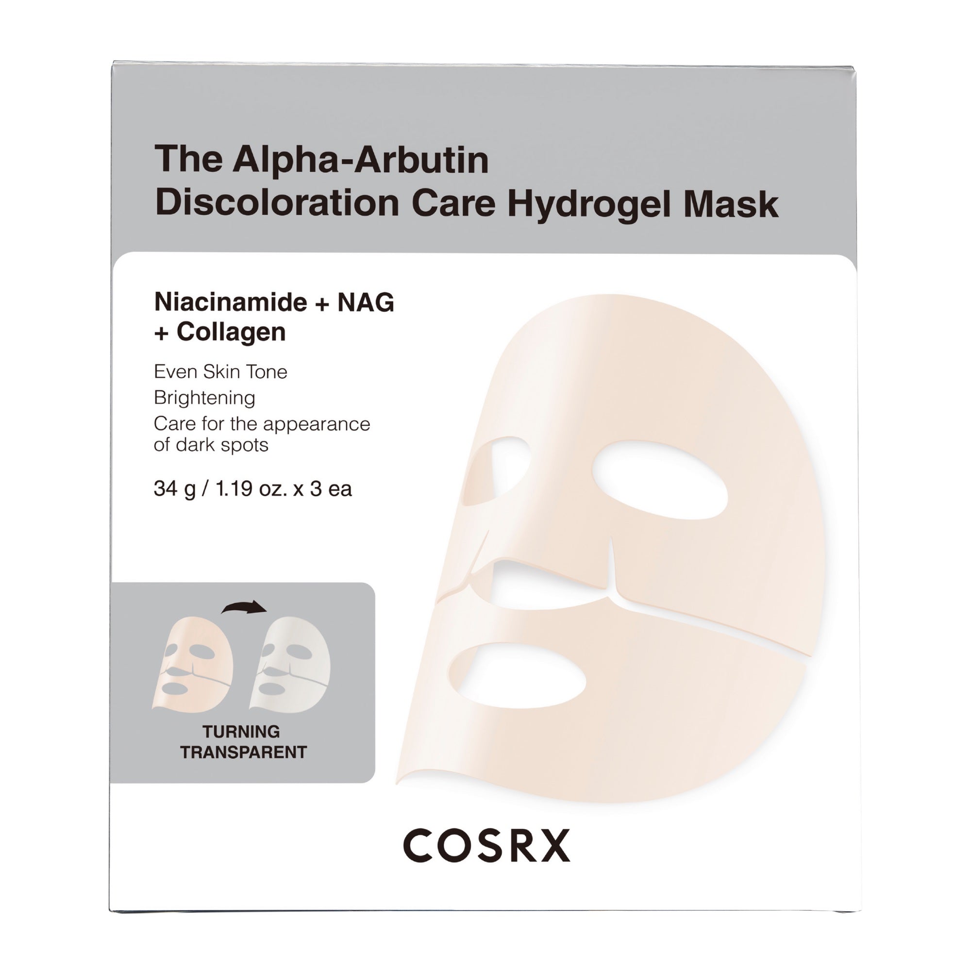 The Alpha-Arbutin Discoloration Care Hydrogel Mask x3