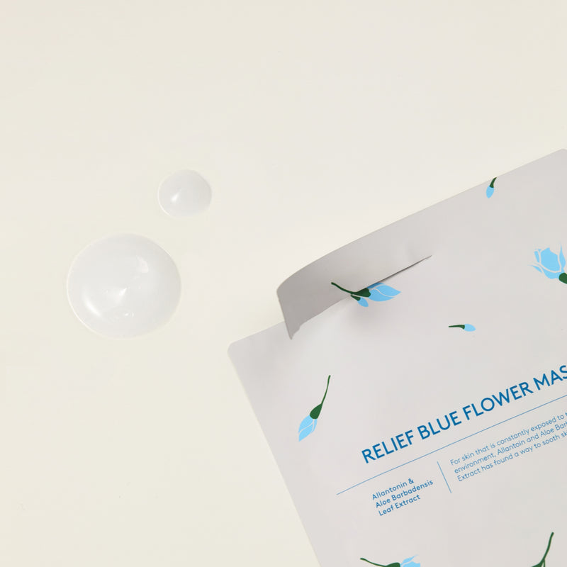 Relief Blue Flower Sheet Mask