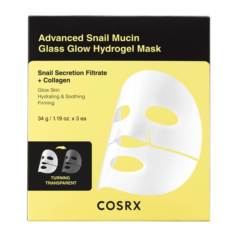 Advanced Snail Mucin Glass Glow Hydrogel Mask x3